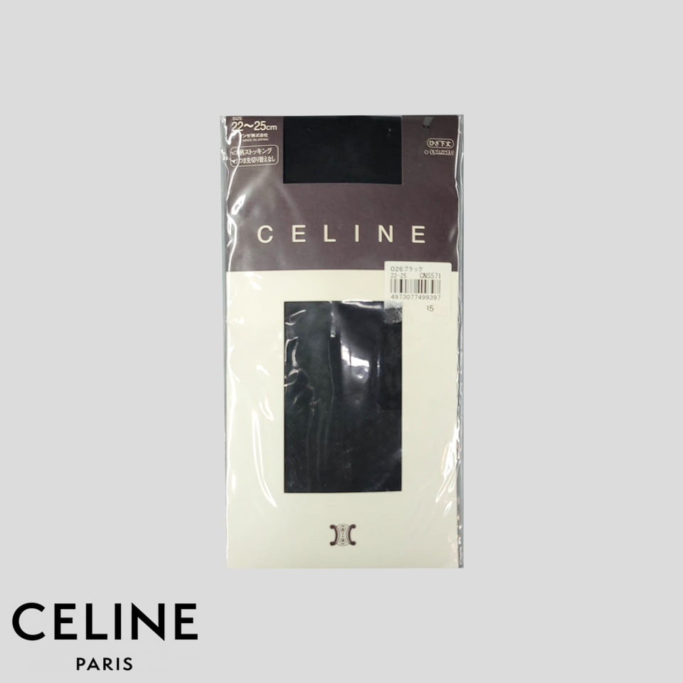 CELINE 셀린느 셀린 블랙 미니 도트패턴 니하이 스타킹 MADE IN JAPAN 새상품 220-250