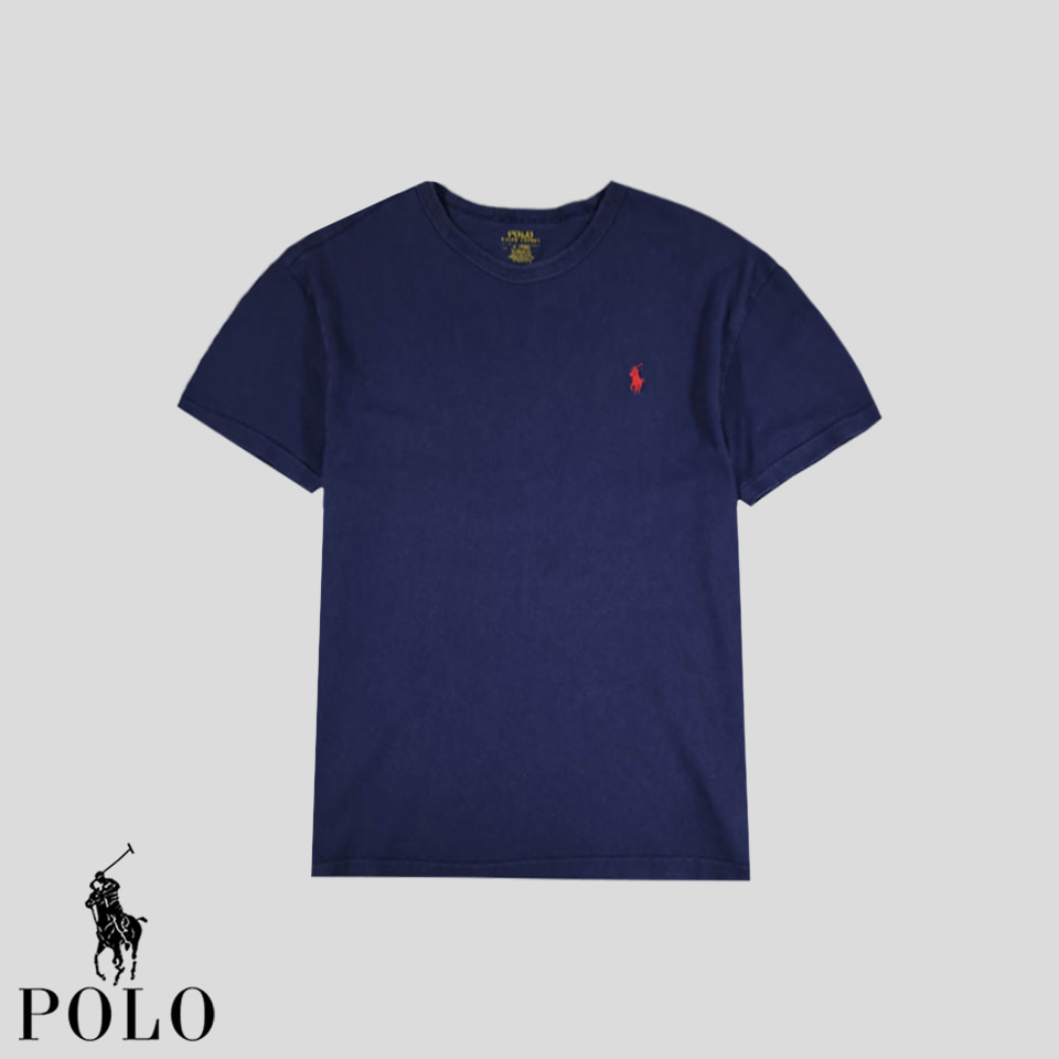 폴로랄프로렌 피그먼트 네이비 레드포니 클래식핏 코튼100 반팔 티셔츠 M
