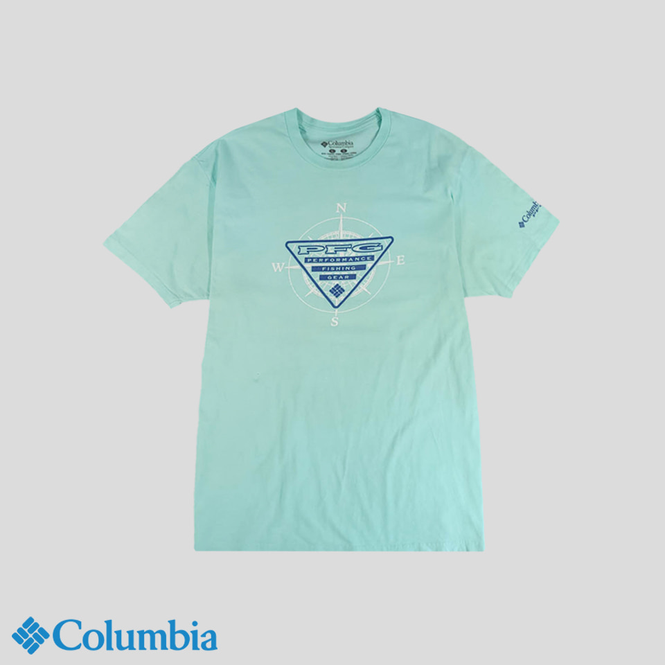 콜롬비아 콜럼비아 스카이블루 민트 PFG 코튼100 반팔 티셔츠 MADE IN MEXICO L