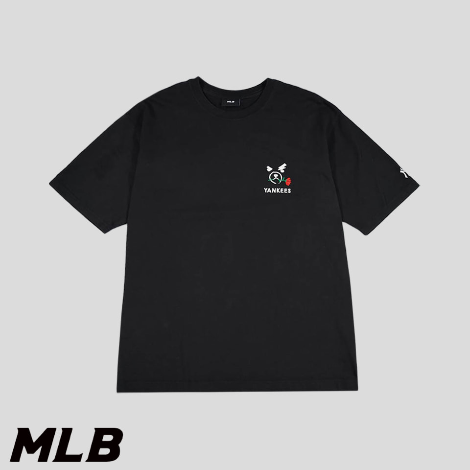 MLB 엠엘비 블랙 뉴욕양키즈 메가베어 자수 코튼혼방 반팔 티셔츠 2XL