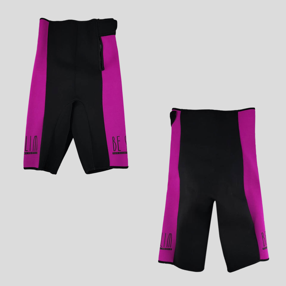 BE SLIM 블랙 핑크 배색 네오프렌 다이빙 서핑 레깅스 타이즈 M-L