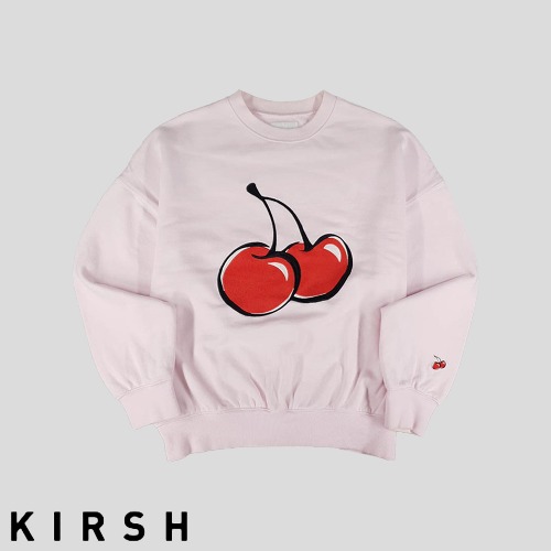 KIRSH 키르시 핑크 체리로고 가오리핏 코튼 맨투맨 티셔츠  SIZE L