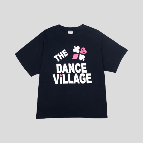 유나이티드 아스레 블랙 댄스 빌리지 트럼프카드 프린팅 반팔 티셔츠  SIZE 2XL
