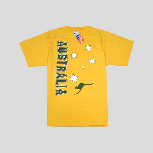 구스 티셔츠 머스타드 옐로우 AUSTRALIA 캥거루 반팔 티셔츠 새상품  SIZE M