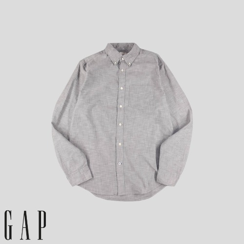 GAP 갭 멜란지그레이 원포켓 코튼 버튼다운 셔츠  SIZE M