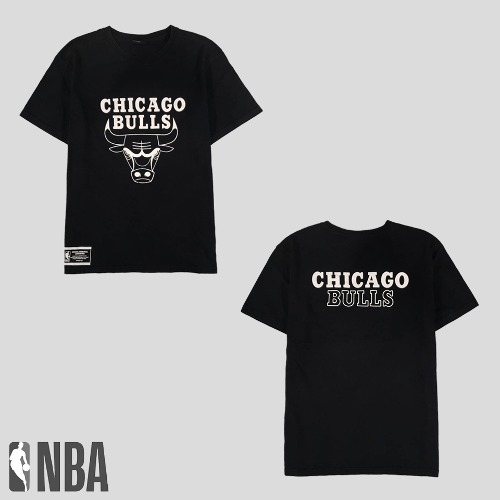 NBA 엔비에이 블랙 시카고불스 빅프린팅 코튼 반팔 티셔츠  SIZE M