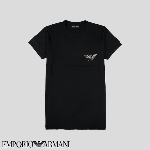 엠포리오 아르마니 언더웨어 블랙 로고프린팅 반팔 티셔츠  SIZE S