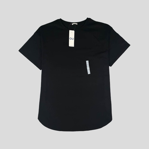 지유 블랙 코튼 심플 베이직 반팔 티셔츠 새상품  SIZE L