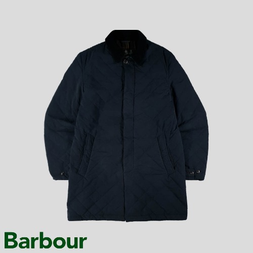BARBOUR 바버 네이비 다이몬드 퀄팅 코트 테인 자켓 클래식 타탄체크 아메카지 워크웨어 패디드 캐주얼자켓 XL