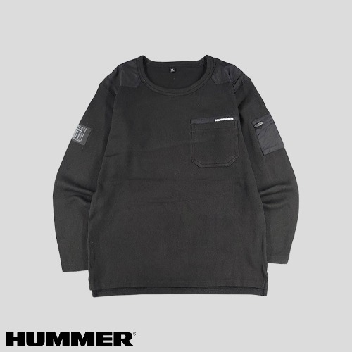 HUMMER 험머 블랙 암포켓 택티컬 유틸리티 기능성 와플 긴팔 티셔츠 롱슬리브 S