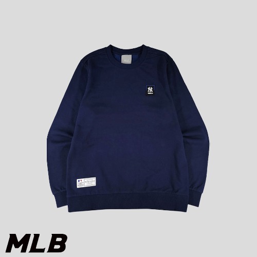 MLB 엠엘비 네이비 뉴욕양키즈 로고패치 코튼혼방 스웻 맨투맨 티셔츠 L