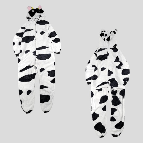 빈티지 화이트 젖소 캐릭터 플리스 후리스 파자마 수면잠옷 동물잠옷 슬립웨어 42