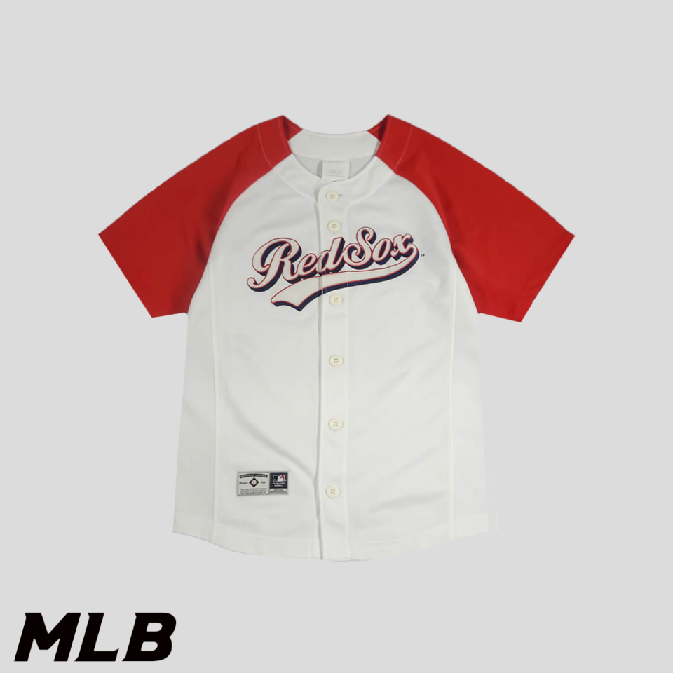 MLB 엠엘비 화이트 레드 논마킹 보스턴 레드삭스 야구유니폼 져지 레플리카 반팔셔츠 하프셔츠  L