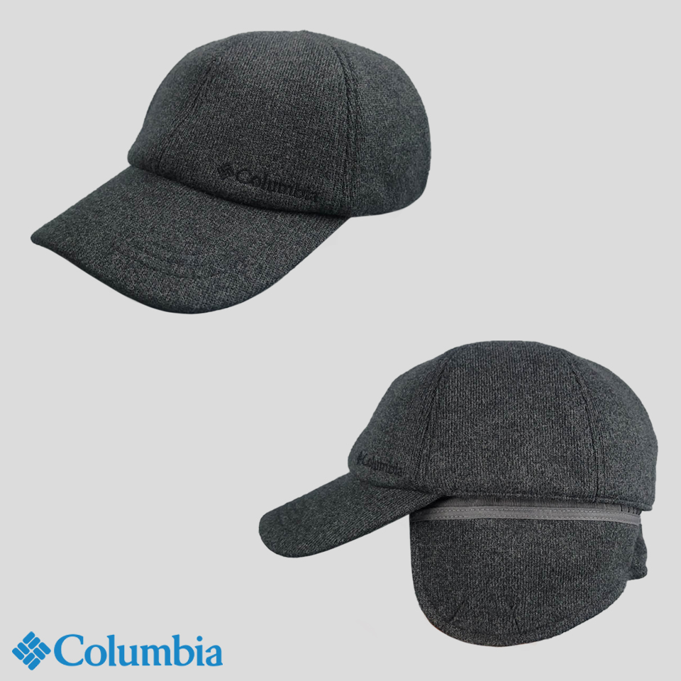 콜롬비아 컬럼비아 차콜 톤톤 자수로고 뒷밴딩 이어플랩 볼캡 모자 O/S