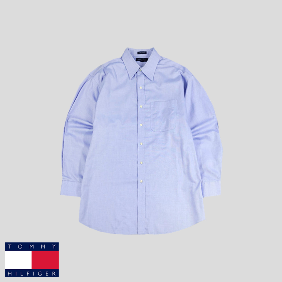 타미힐피거 블루 트레블러 코튼100 드레스셔츠 남방 셔츠 L