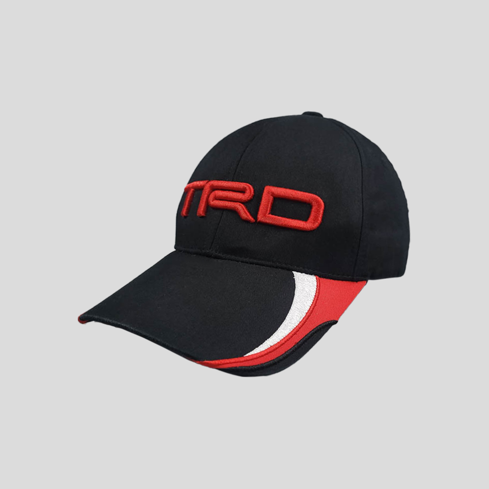 TRD 블랙 레드 배색 코튼100 레이싱 볼캡 모자 FREE