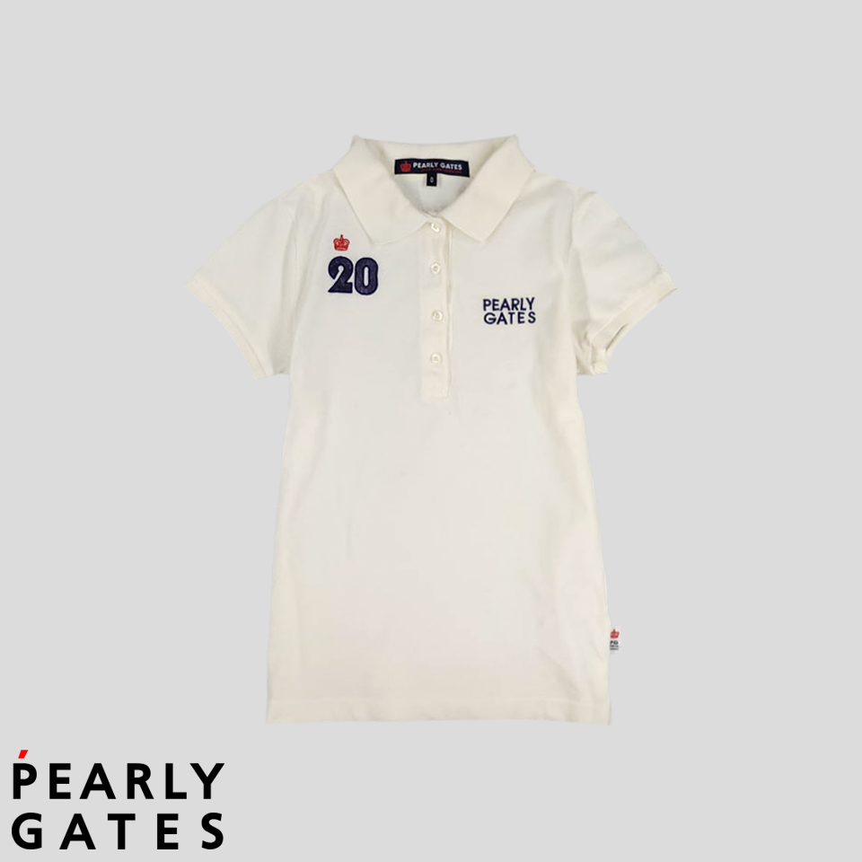파리게이츠 JP 아이보리 20주년 카라넥 PK 피케 슬림핏 골프웨어 코튼100 반팔 티셔츠 MADE IN JAPAN WOMANS XS