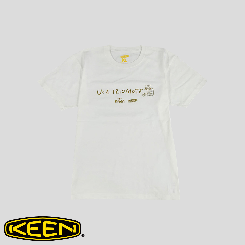 Us 4 IRIOMOTE X 오리온 X 킨 화이트 브라운 로고프린팅 헤비코튼100 반팔 티셔츠 L